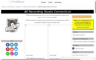86 Recording Studio website