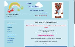 Khan Pediatrics website