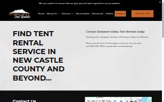 Delaware Valley Tent Rentals website
