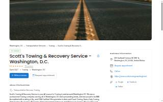 Scott's Towing & Recovery Service - Washington, D.C. website
