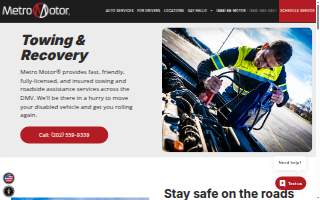 Metro Motor Towing website