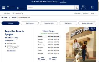 Petco of Apopka website