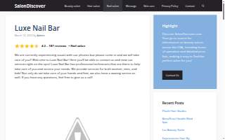 Luxe nail bar website