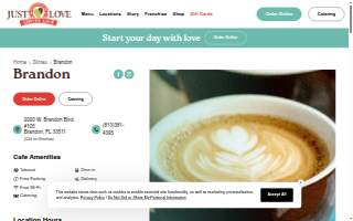 Just Love Coffee Cafe website