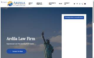 Ardila Law Firm (U.S. Immigration Law) website