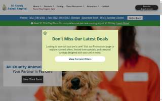 All County Animal Hospital website