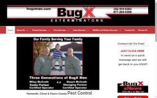 BugX Exterminators website