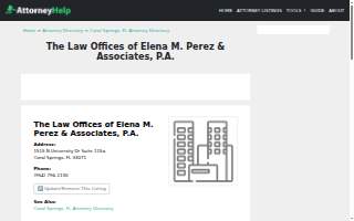 The Law Offices of Elena M. Perez & Associates PA website