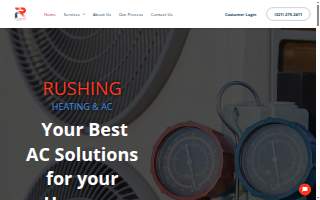Rushing Heating & AC LLC website