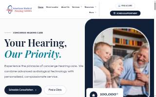 American Medical Hearing Centers website