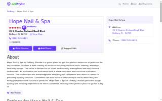 Hope Nail & Spa website
