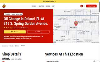 Take 5 Oil Change of DeLand website