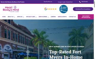 Heart, Body & Mind Home Care of Fort Myers website