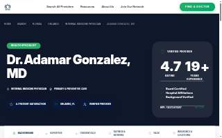 Adamar Gonzalez, MD website