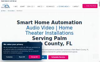 Palm Beach Custom A/V - Smart Home Automation / Home Theaters Installations website