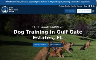 Dog Training Elite Southwest Florida Facility website