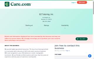 EZ Tutoring website