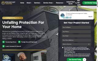 Steadfast Roofing website