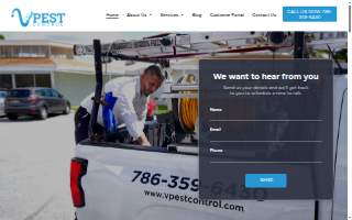 V Pest Control website