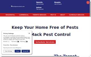 Mack Pest Control website
