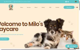 Milo's Daycare & Boarding website