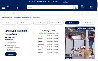 Petco Dog Training of Homestead website