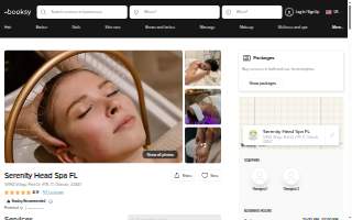 Serenity Head Spa FL website