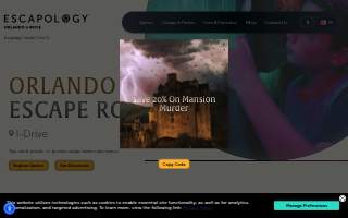 Escapology Escape Rooms Orlando of Hunters Creek website