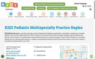KIDZ Pediatric Multispecialty Practice Naples of Immokalee website