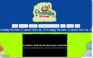Pinocchios Original Italian Ice Cream website