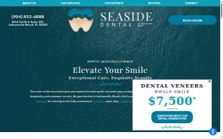 Seaside Dental of Jacksonville Beach website