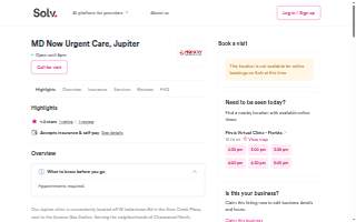 MD Now Urgent Care - Jupiter website