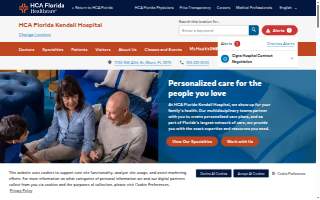 HCA Florida Kendall Orthopedics website