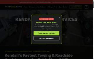 Kendall Towing Services website