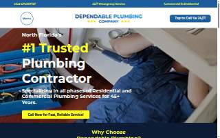 Dependable Plumbing Lake City website