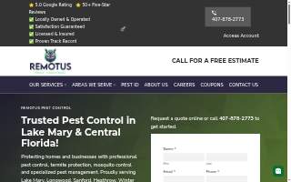 Remotus Pest Control, LLC website