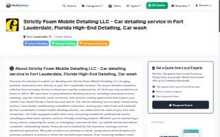 Strictly Foam Mobile Detailing LLC - Car detailing service in Fort Lauderdale, Florida High-End Detailing, Car wash website