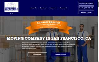 One Big Man in One Big Truck Moving Company website
