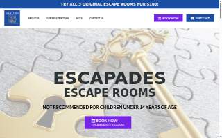 Escapades Escape Rooms website