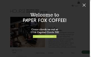 Paper Fox Coffee website