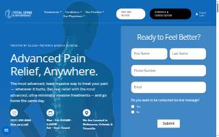 Total Spine and Orthopedics website