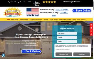 Paradise Garage Doors website