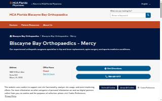 HCA Florida Biscayne Bay Orthopaedics - Mercy website