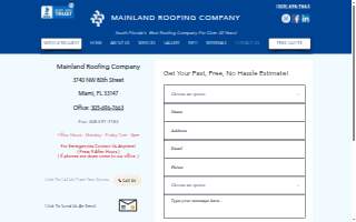Mainland Roofing Company website