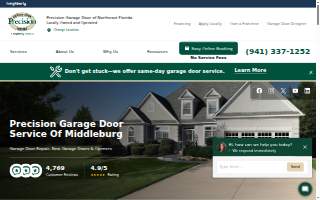 Precision Garage Door Service of Jacksonville website
