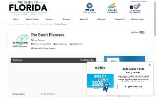 Pro Event Planners website