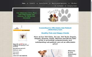 A.C.E. Veterinary Clinic website