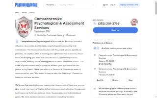 Comprehensive Psychological & Assessment Services website