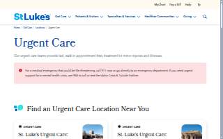 Urgent Care - Primary Care Walk in Clinic website