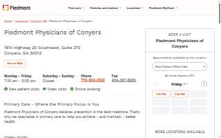 Piedmont Physicians at Wellbrook website